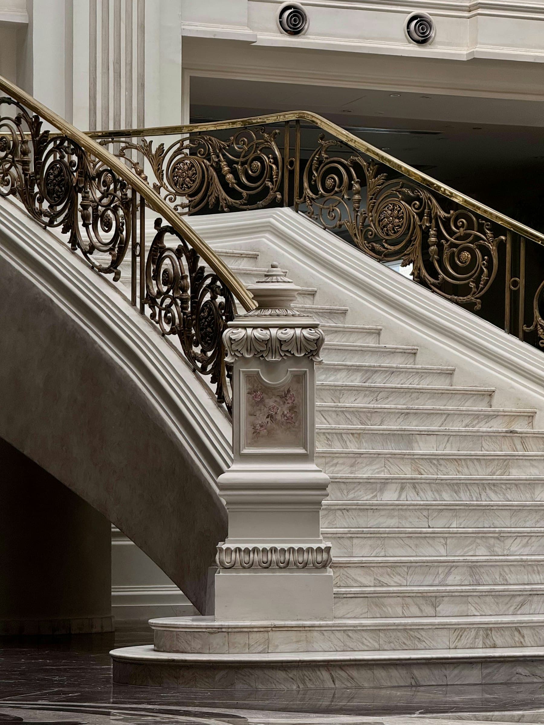 A grand marble staircase