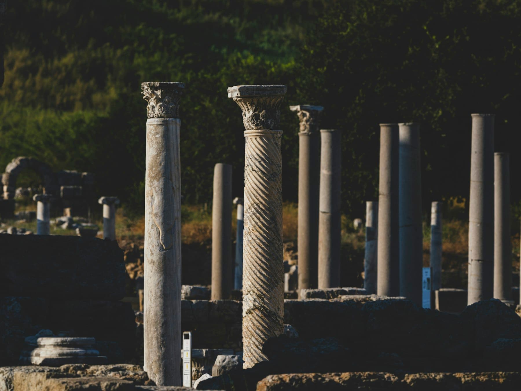 Classical stone columns