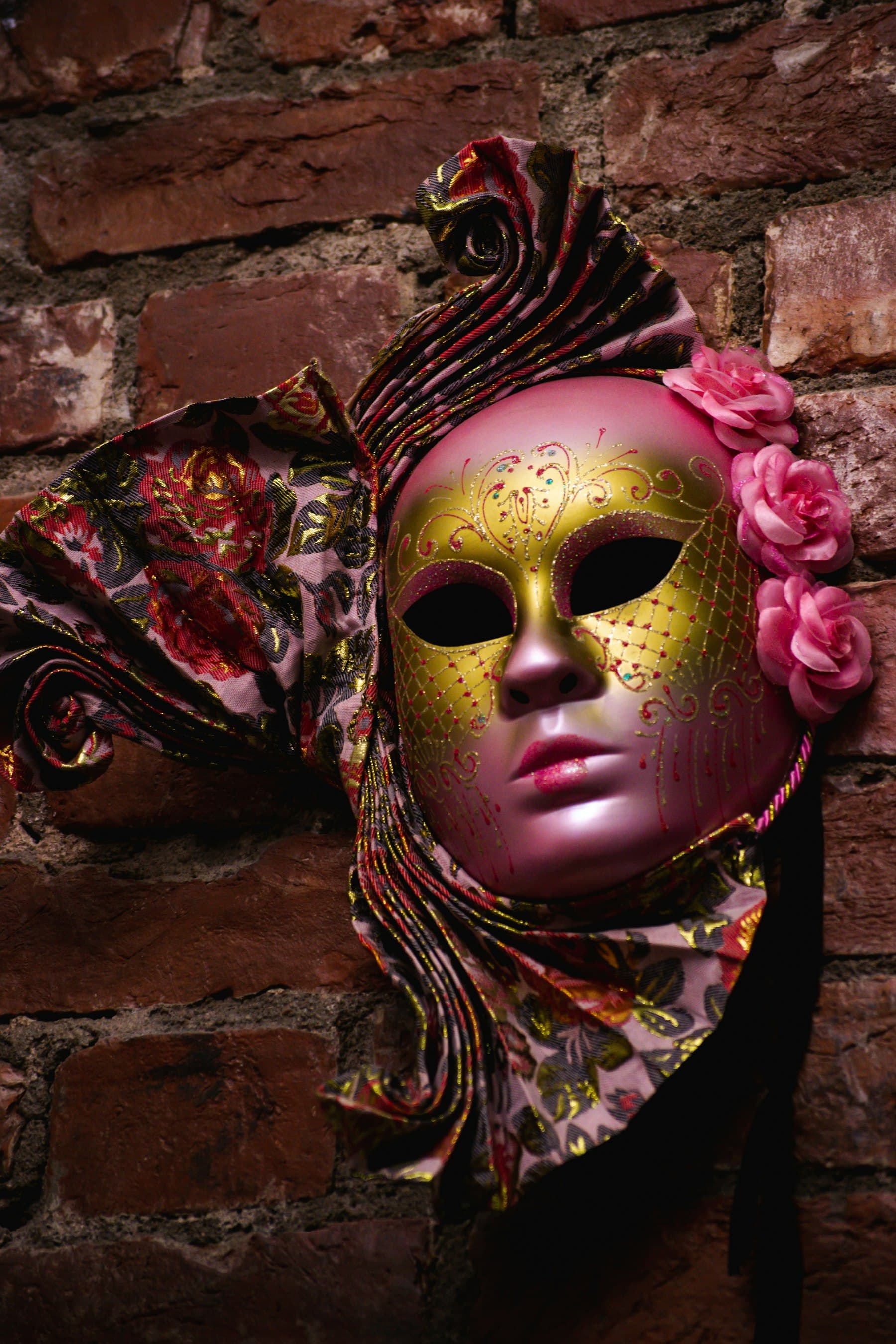 An ornate theater mask